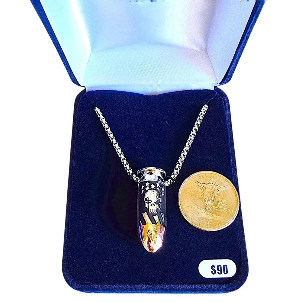 Montana Silversmiths Chris Kyle Mens Deadeye Bullet Necklace Silver & Copper NEW